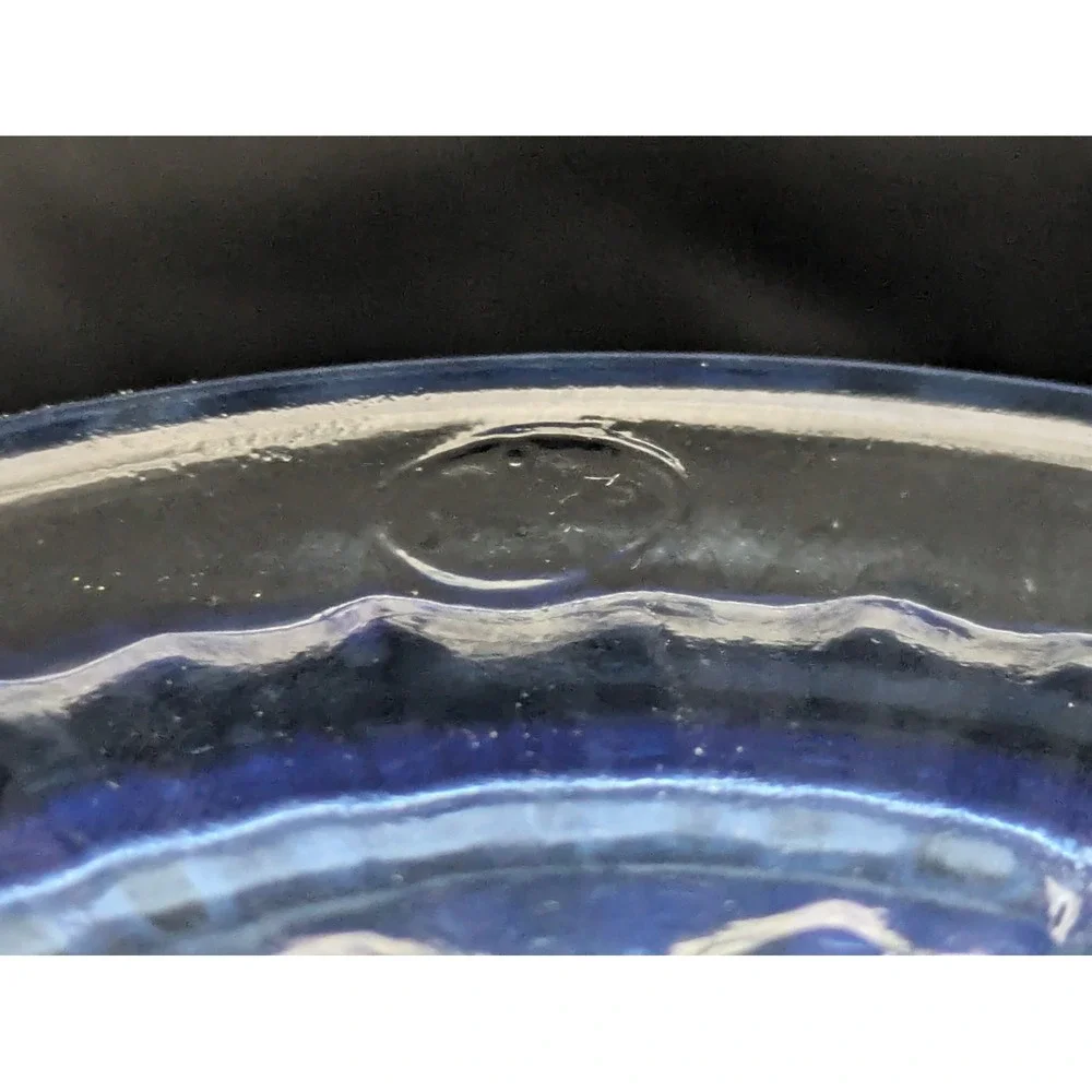 Fenton Glass Bride Basket Raffled Lavender Blue Opalescent Cabbage Rose 7.5 Inch